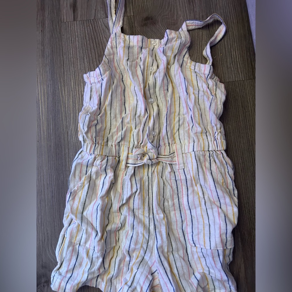 Old Navy blue pink orange green stripes cream